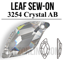 3254 Glitzstone Crystal AB Sew On Leaf Rhinestones